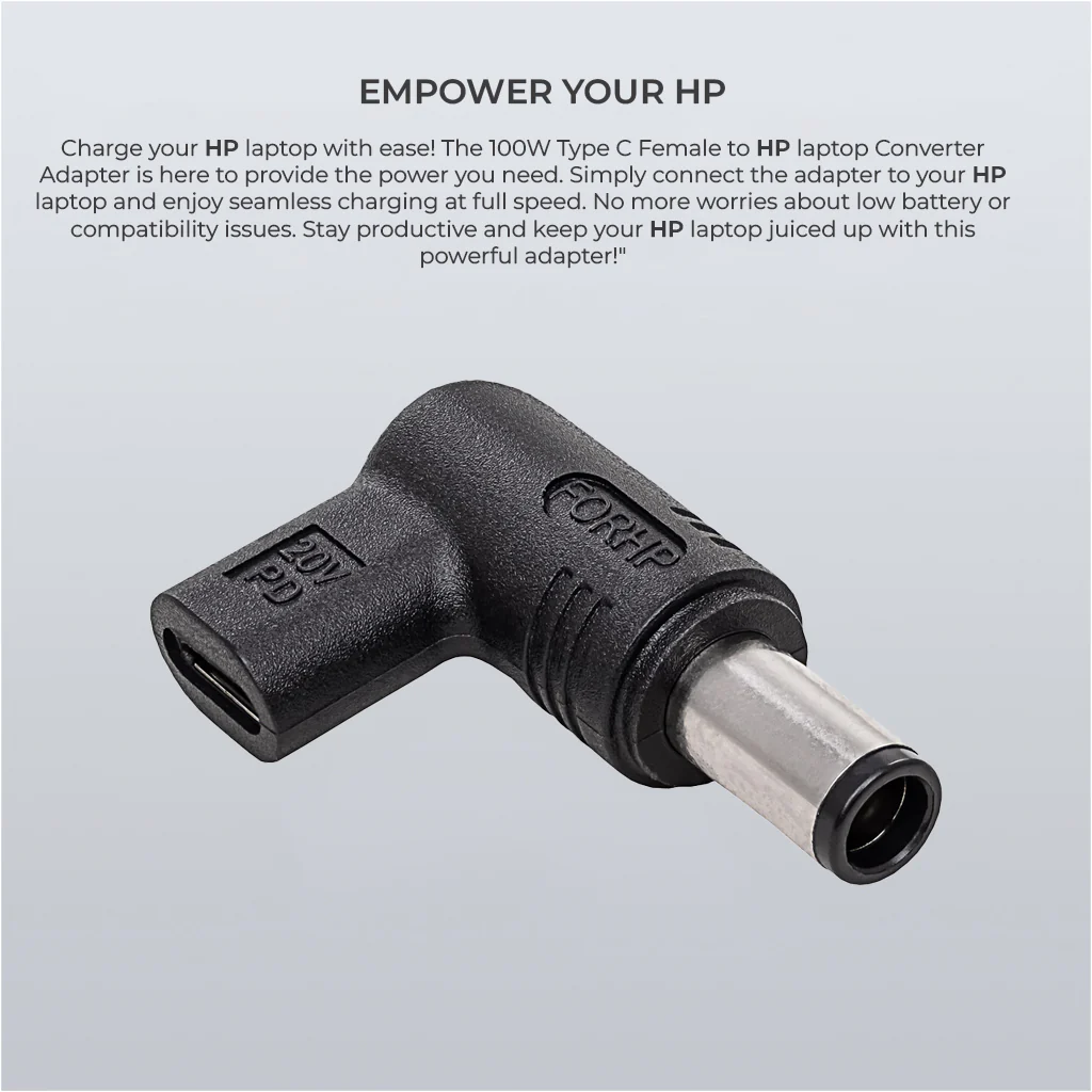 TECPHILE - 100W Type C Female to HP Laptop Adapter - Image 10
