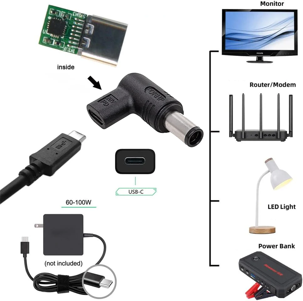 TECPHILE - 100W Type C Female to HP Laptop Adapter - Image 11