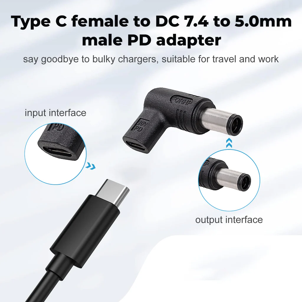 TECPHILE - 100W Type C Female to HP Laptop Adapter - Image 13