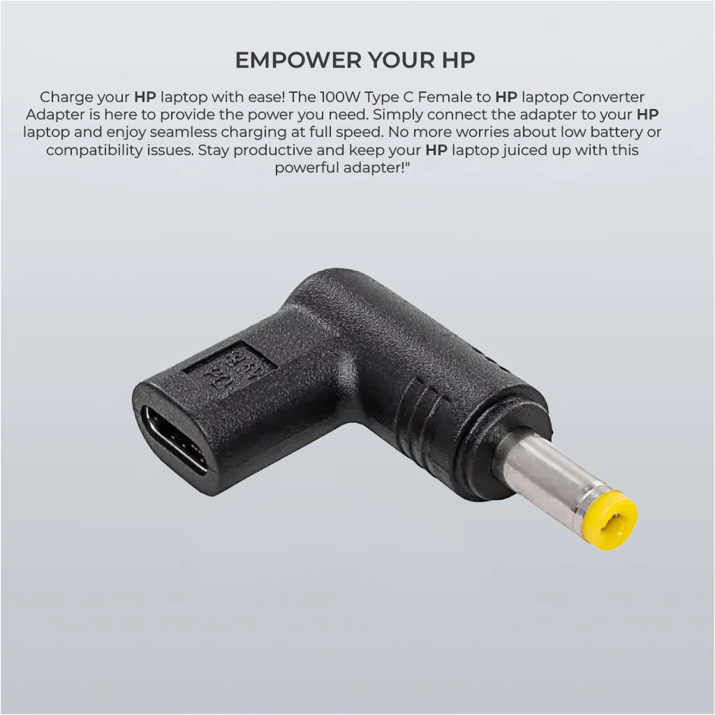 TECPHILE - 100W Type C Female to HP Laptop Adapter - Image 16
