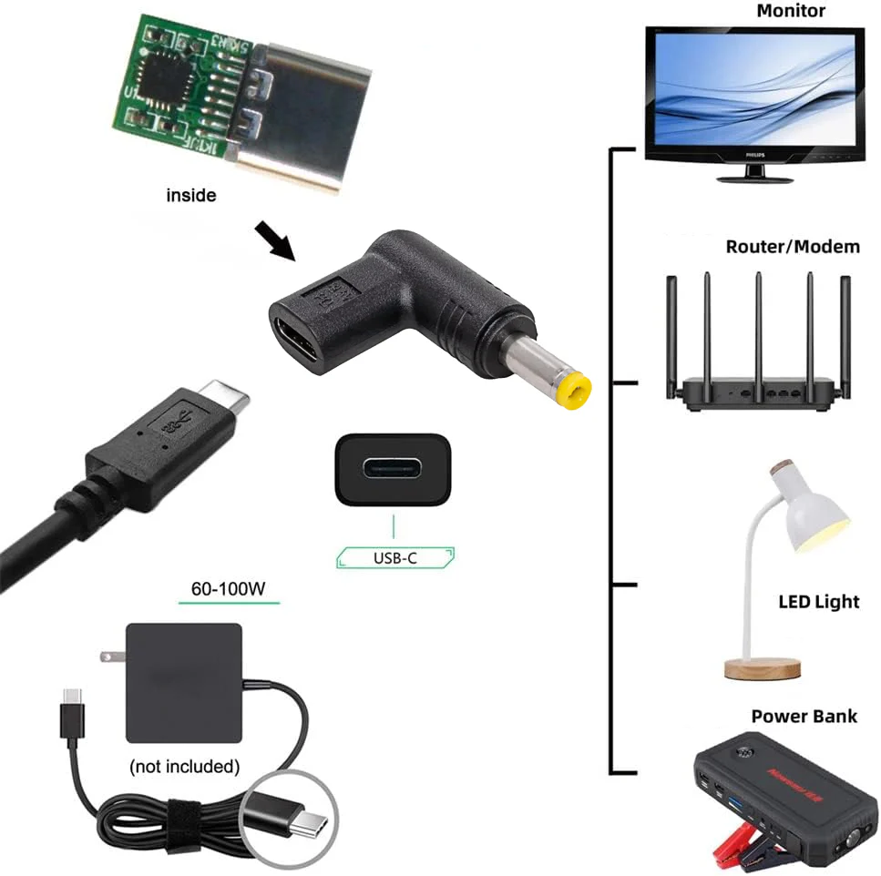 TECPHILE - 100W Type C Female to HP Laptop Adapter - Image 18