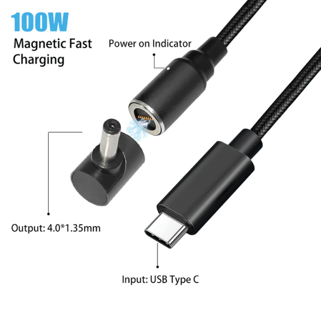 TECPHILE - 100W Magnetic Charging Cable with Adapter for Asus Zenbook - Image 3