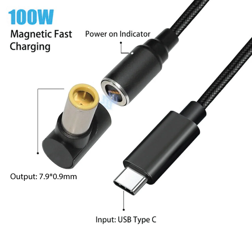 TECPHILE - 100W Magnetic Charging Cable with Adapter for Lenovo Laptop - Image 14