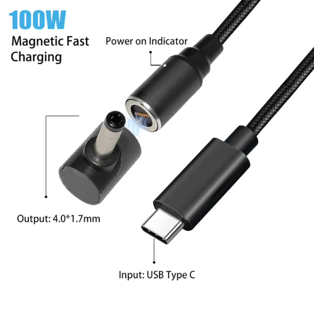 TECPHILE - 100W Magnetic Charging Cable with Adapter for Lenovo Laptop - Image 22