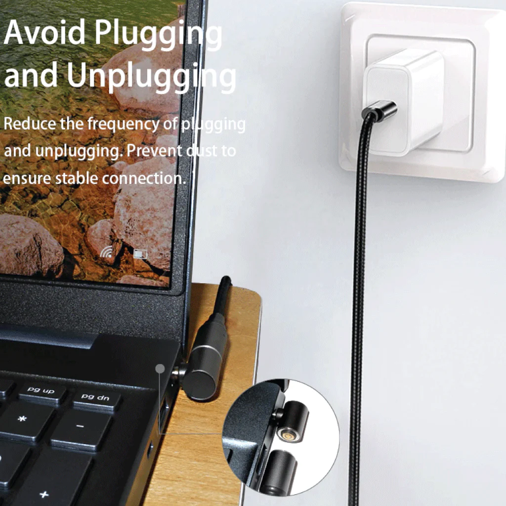 TECPHILE - 100W Magnetic Charging Cable with Adapter for Lenovo Laptop - Image 29