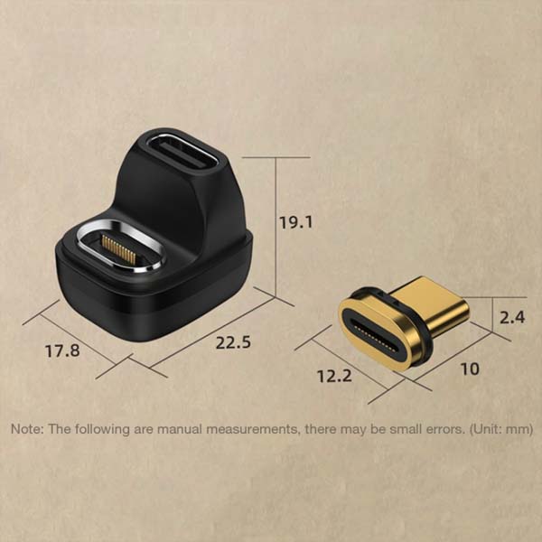 TECPHILE 100W Magnetic U-shaped USB C to Type C Adapter - Image 6