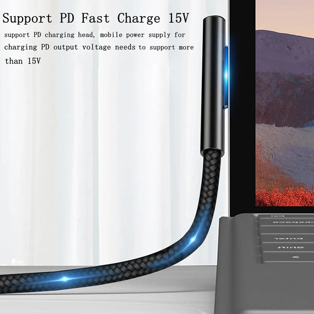 TECPHILE 100W Magnetic Fast USB C Charging PD Cable for Microsoft - Image 9