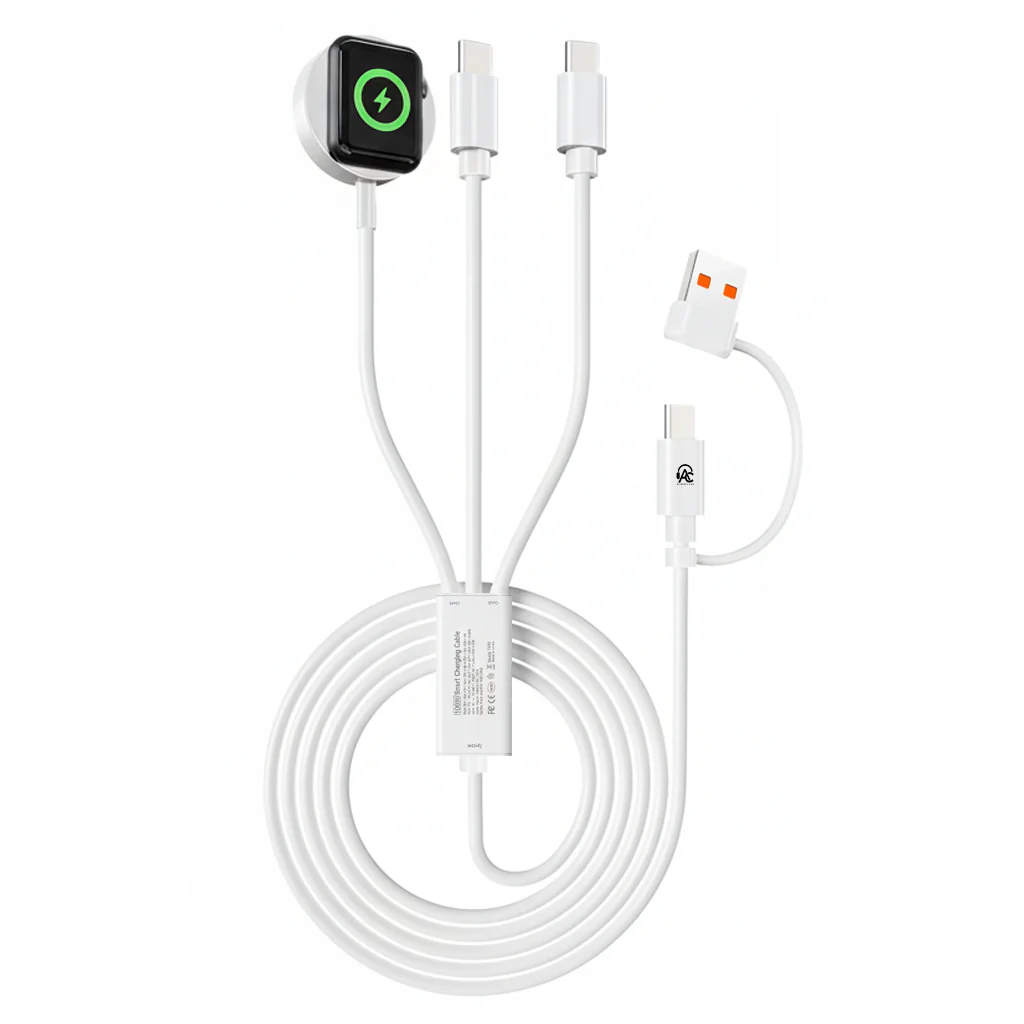 AUDIOCULAR- 100W PD 3-in-2 Fast Charging Multi Cable with 3 Ports (5ft/1.5m)