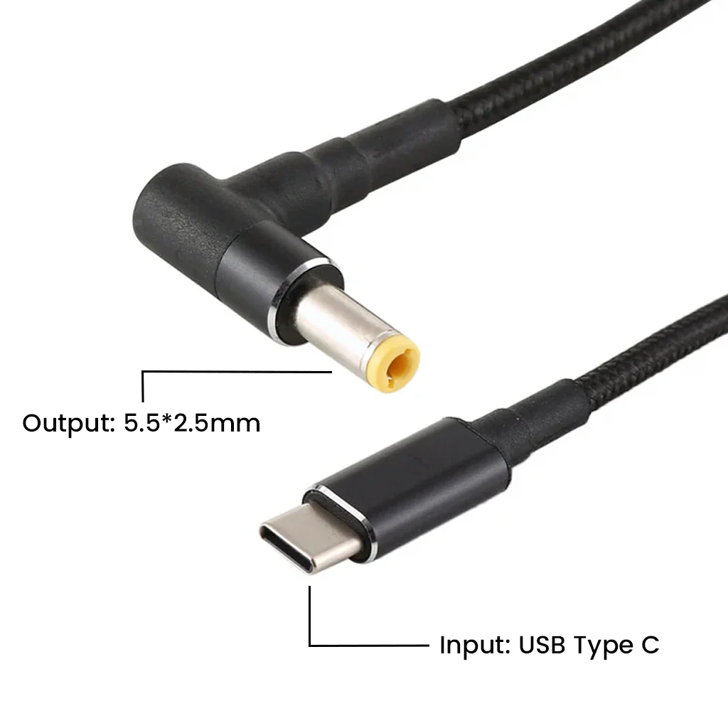 TECPHILE -  100W PD FAST Charging Type-C Cable for Asus/Toshiba/ Lenovo/Fujitsu Laptop - Image 2