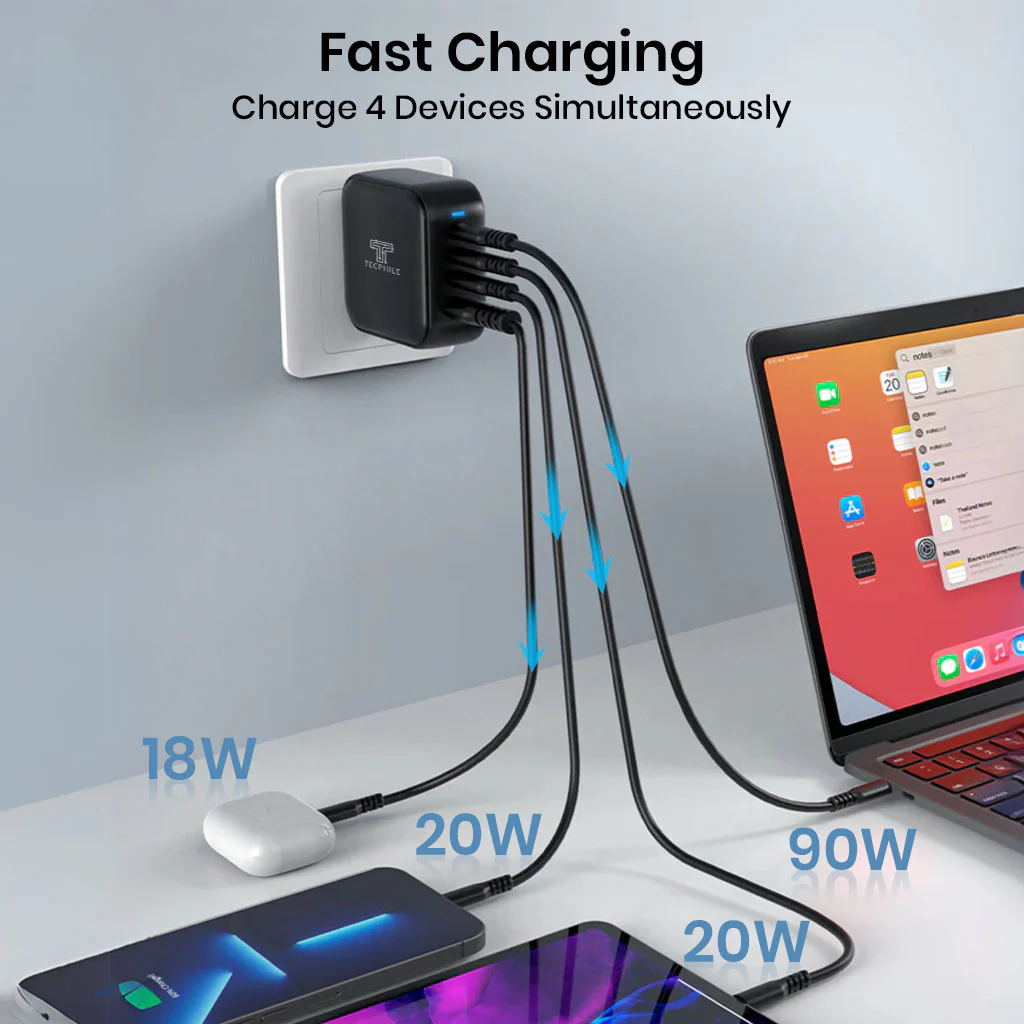 TECPHILE 100W GaN Charger with Fast Charging Cable - Image 9