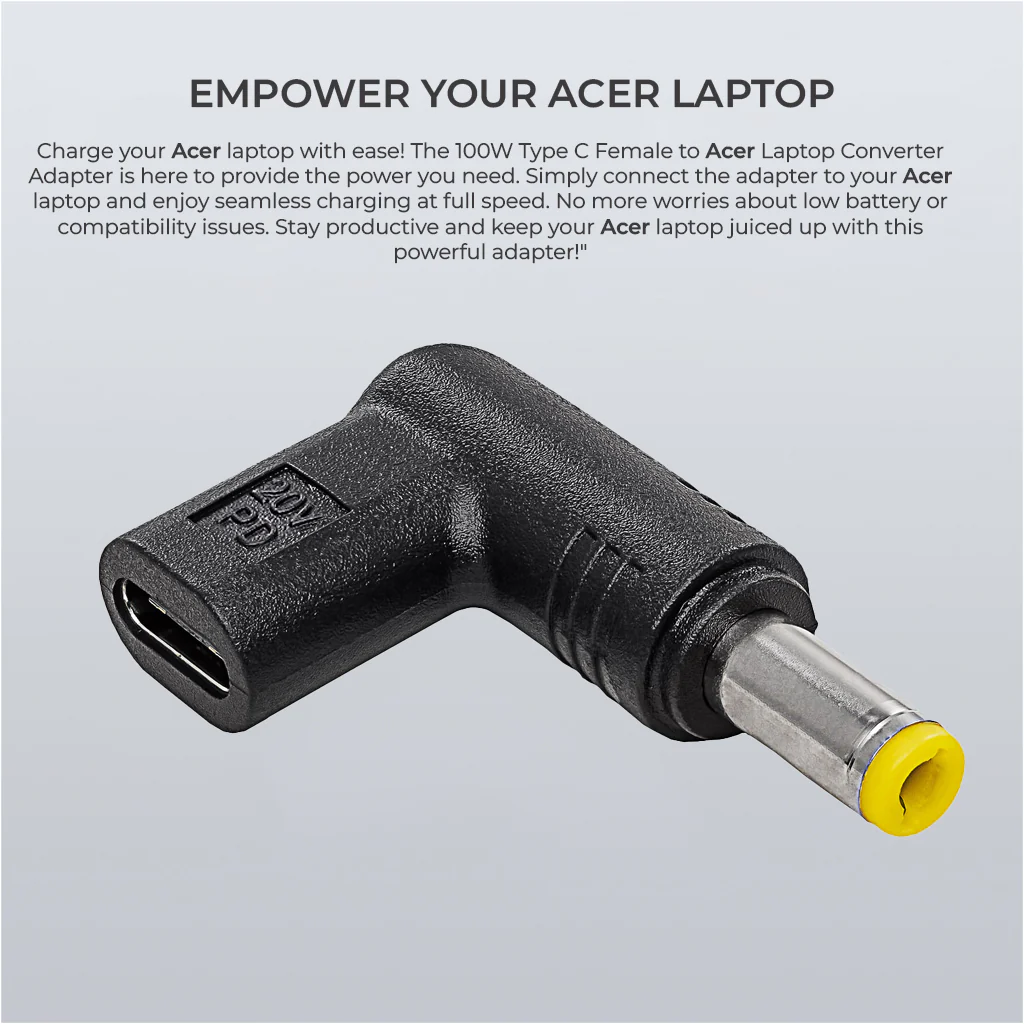 TECPHILE - 100W Type C Female to Acer Laptop Adapter - Image 5