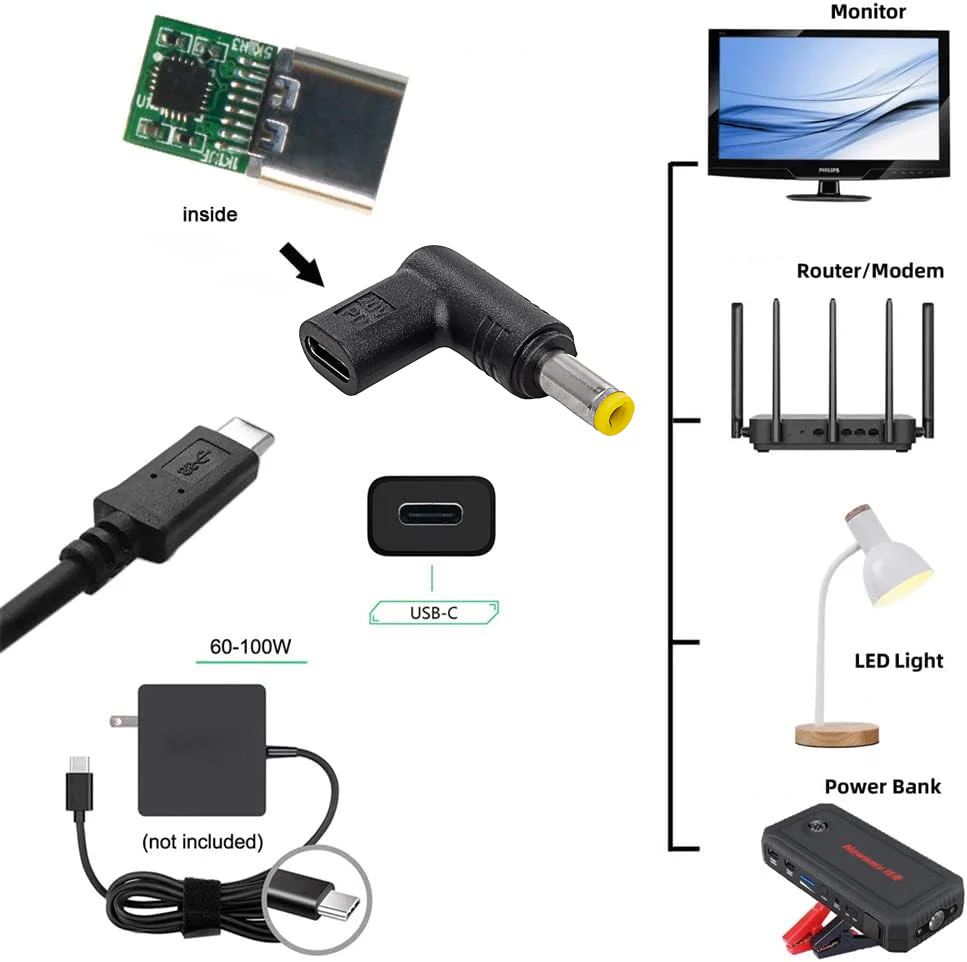 TECPHILE - 100W Type C Female to Acer Laptop Adapter - Image 9