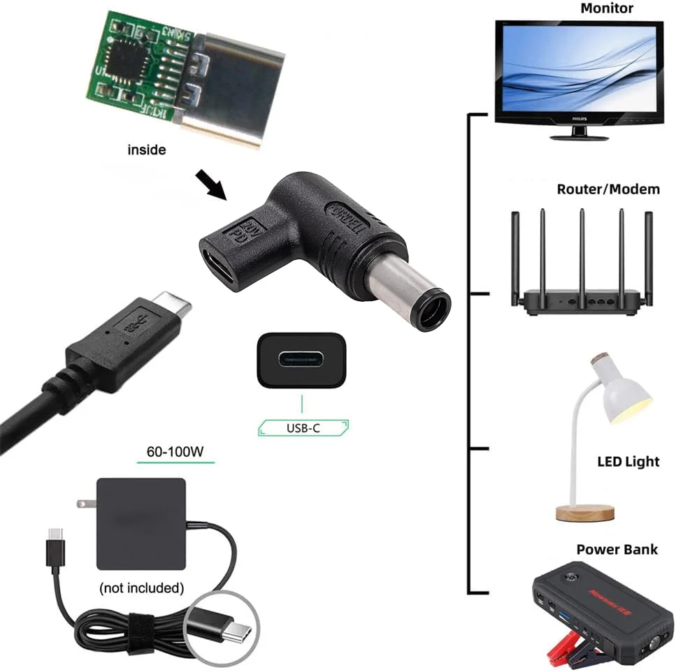 TECPHILE - 100W Type C Female to Dell Laptop Adapter - Image 12