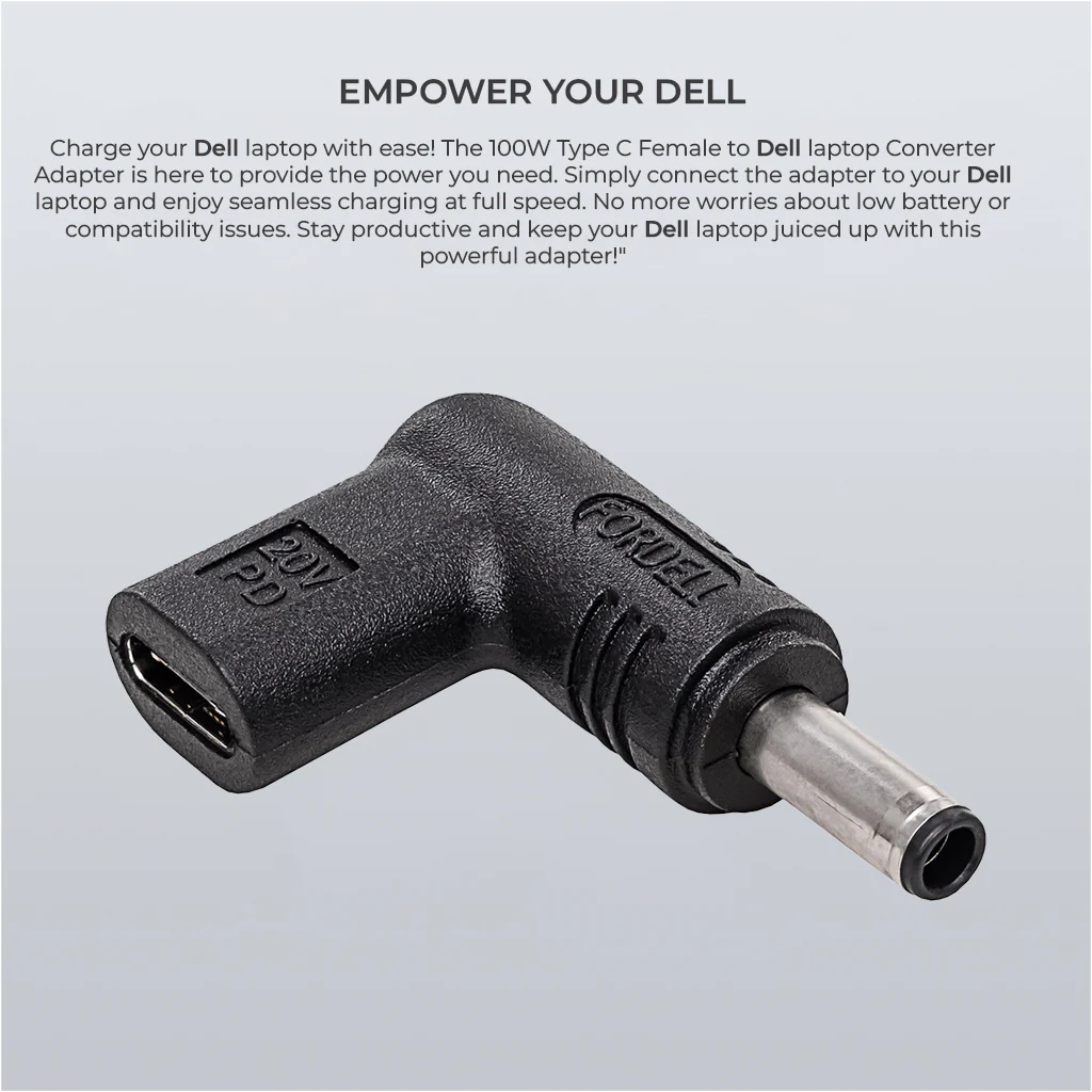 TECPHILE - 100W Type C Female to Dell Laptop Adapter - Image 3