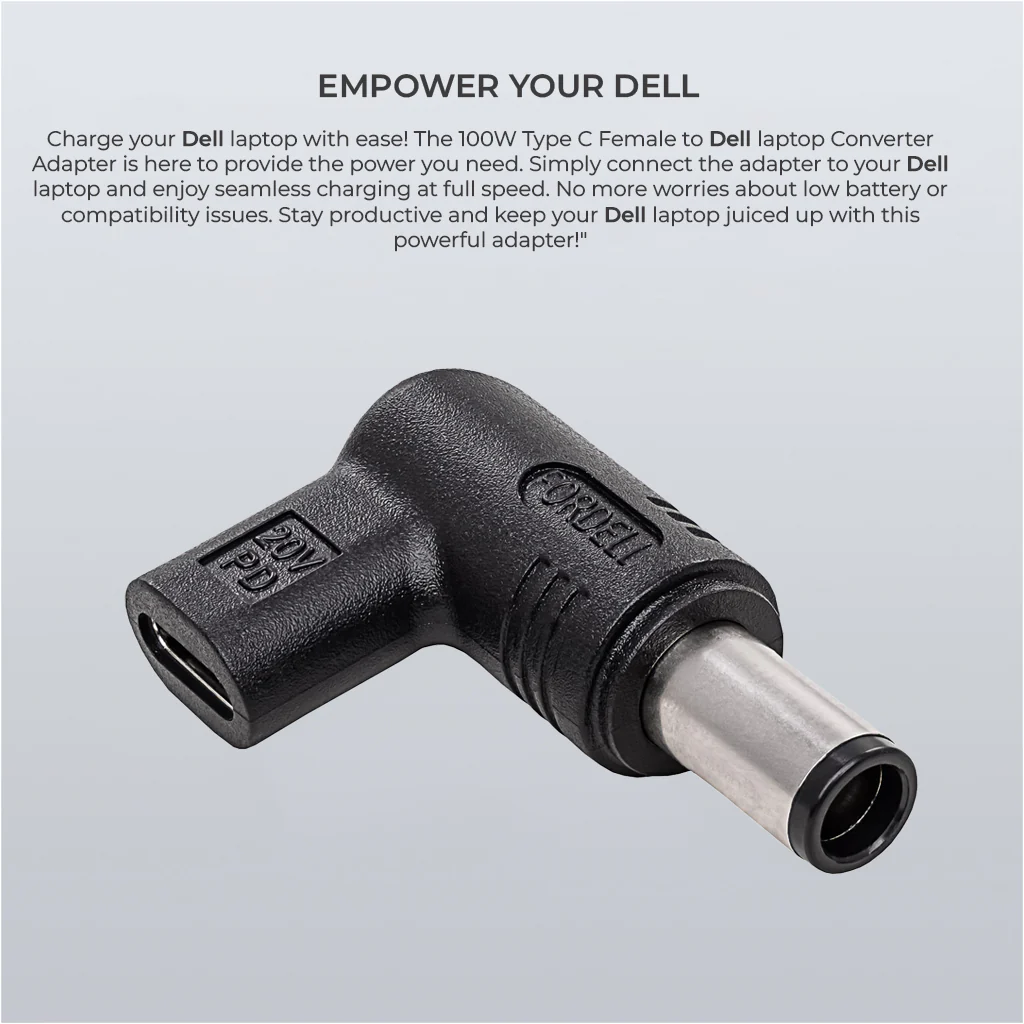 TECPHILE - 100W Type C Female to Dell Laptop Adapter - Image 9