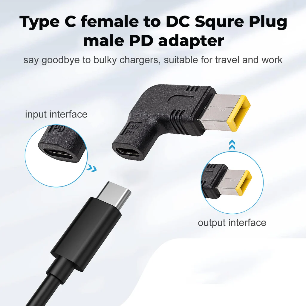 TECPHILE - 100W Type C Female to Lenovo Laptop Adapter - Image 2