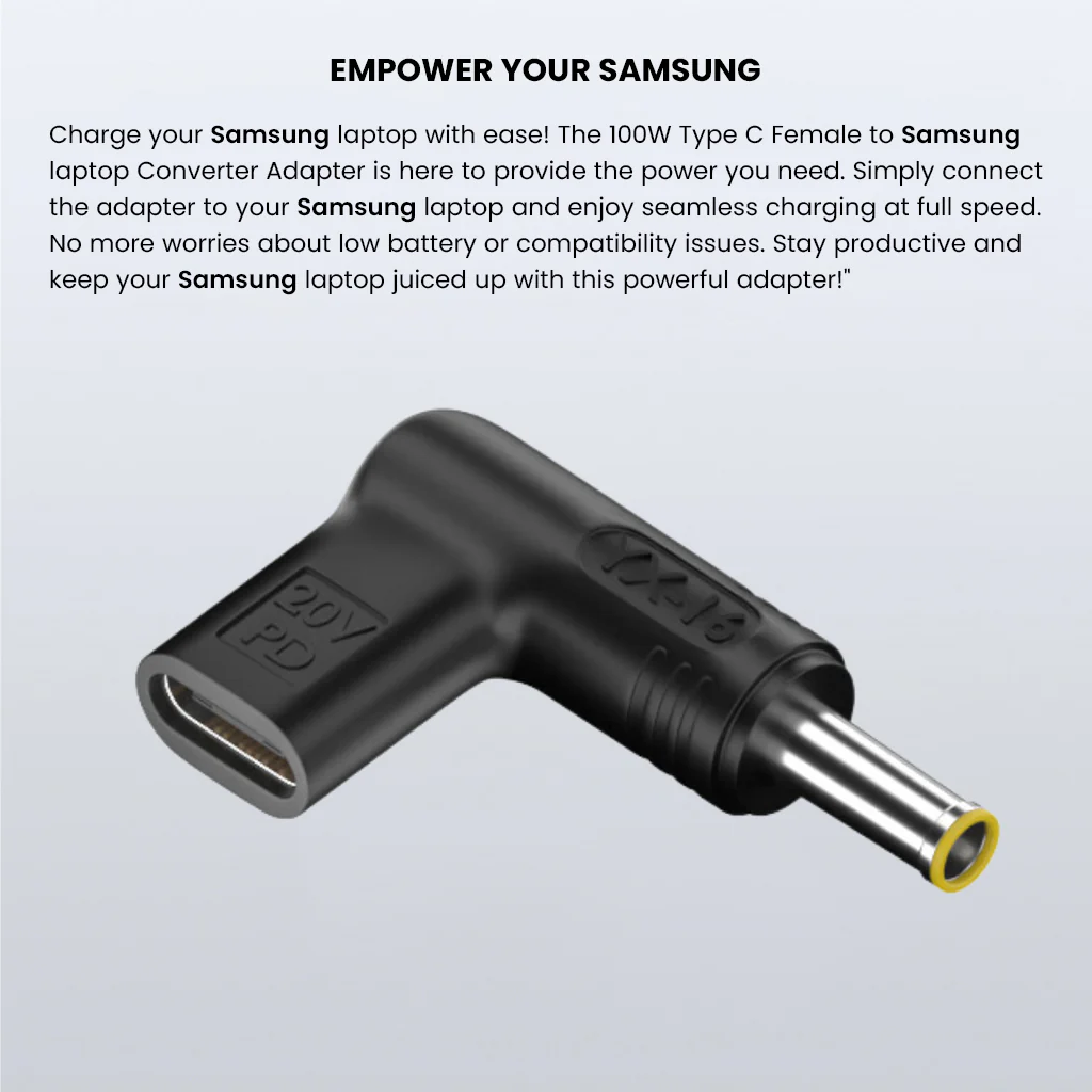 TECPHILE - 100W Type C Female to Samsung Laptop Adapter - Image 4