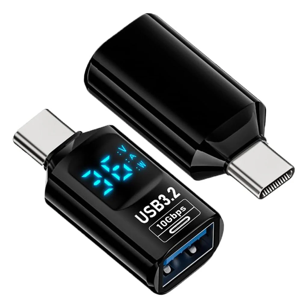 TECPHILE- 100W Type C Male to USB Female OTG Adapter with Digital Display - Image 9