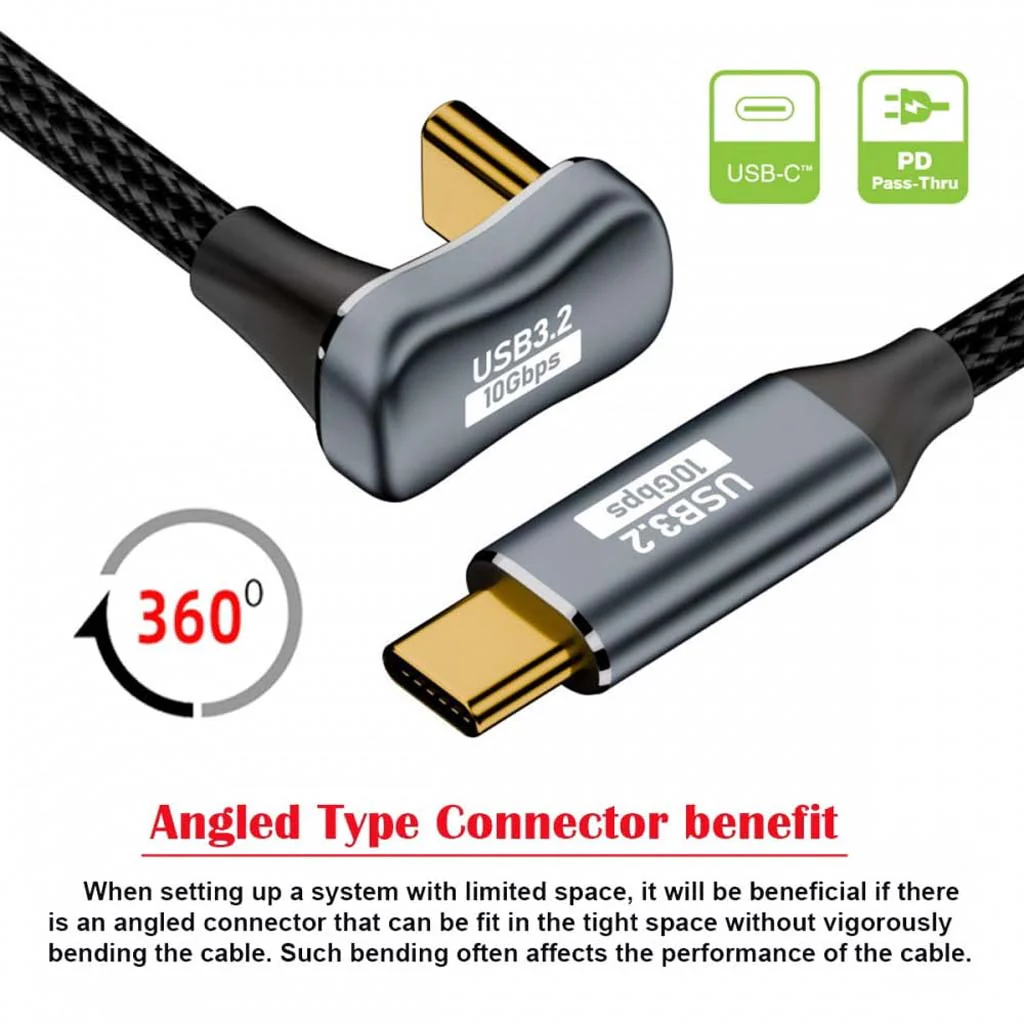 TECPHILE 100W U-Shape Type C to USB C Fast Charging Cable for Mobile Gaming - Image 4