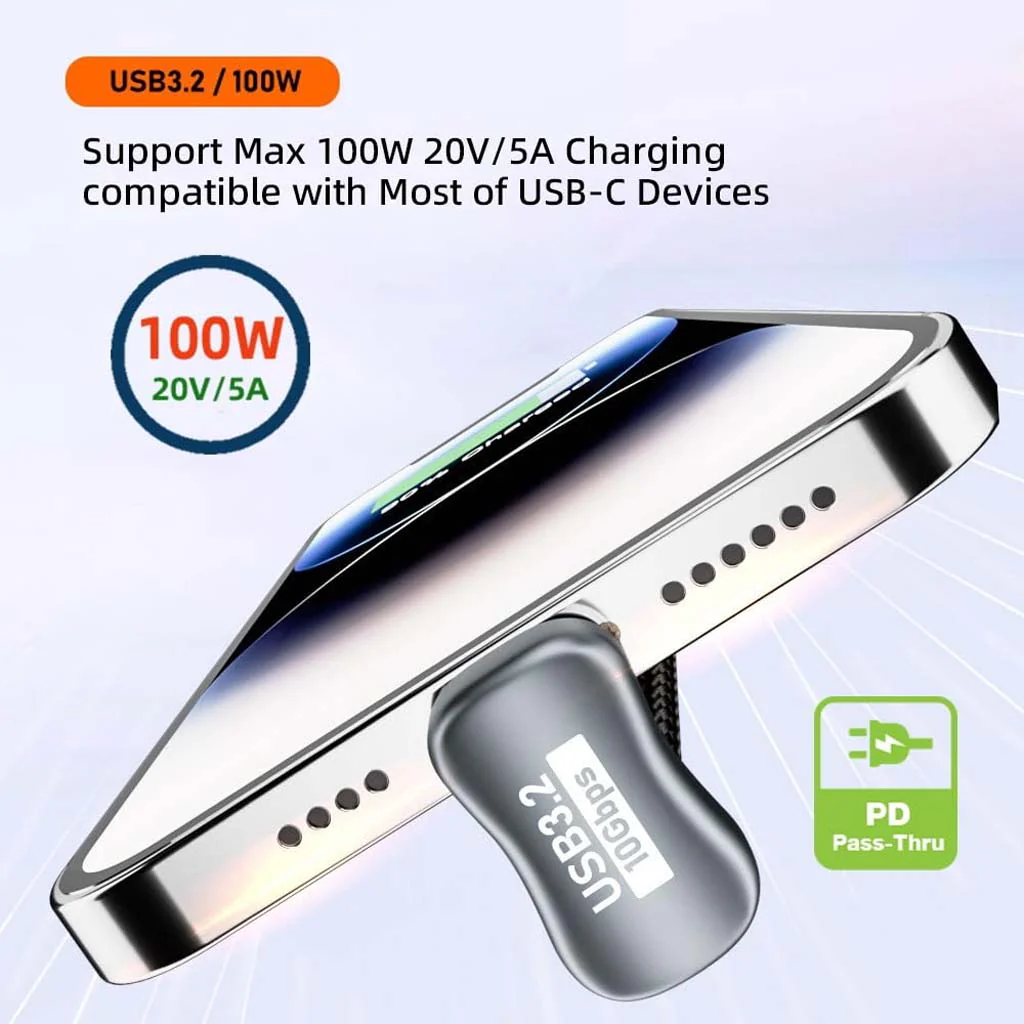 TECPHILE 100W U-Shape Type C to USB C Fast Charging Cable for Mobile Gaming - Image 6