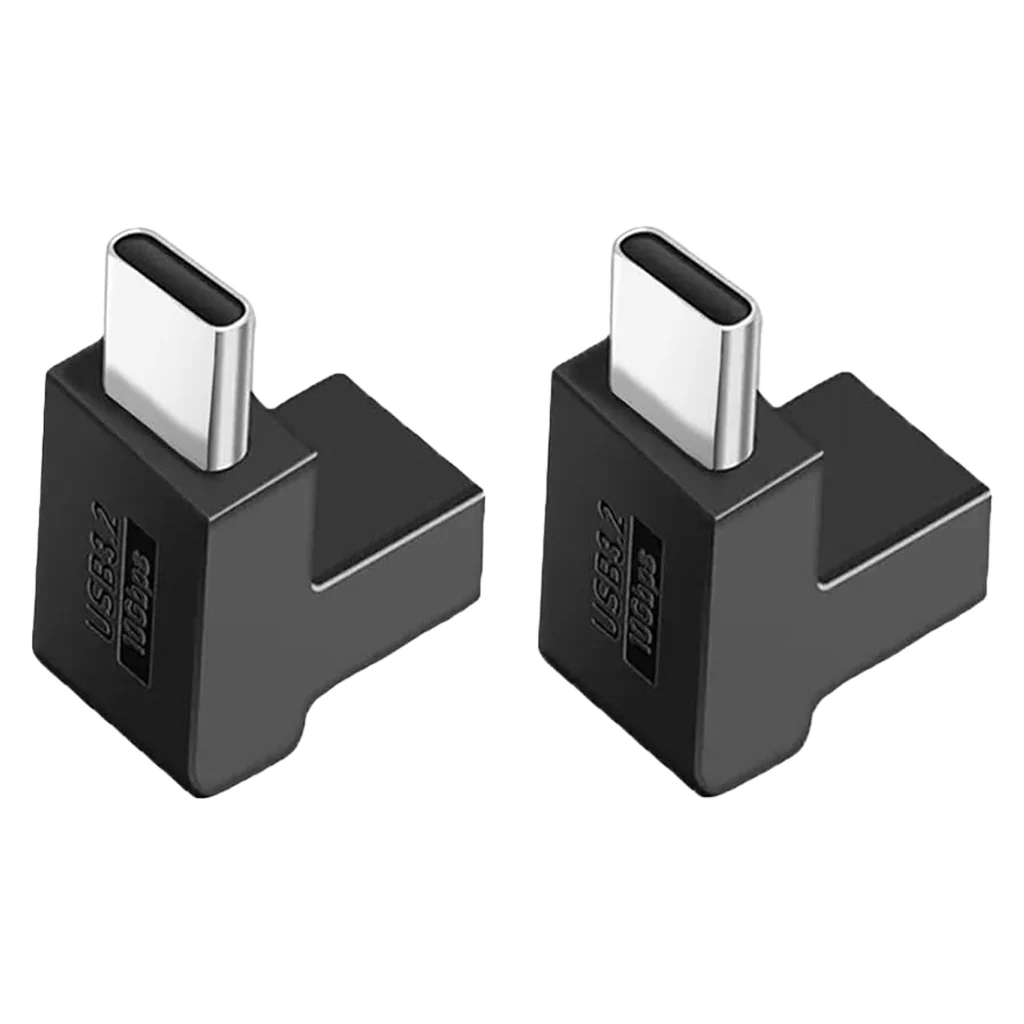 TECPHILE- 100W USB Type-C Male to Female 90Â° Right Angle Adapter - Image 4