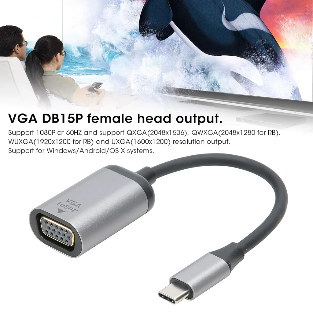 TECPHILE 1080p VGA to Type-C Convertor - Image 9