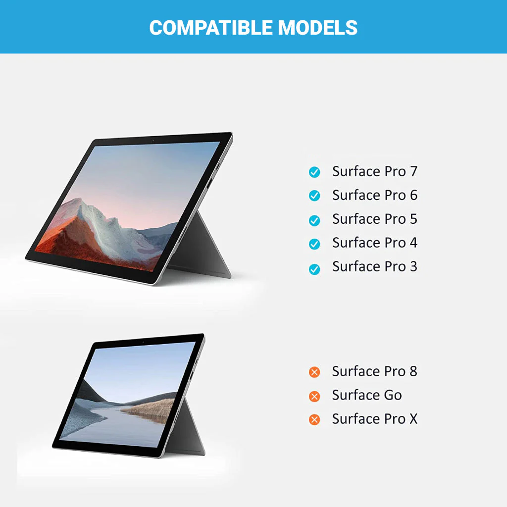 TECPHILE - 1089A-C-Wireless Magnetic Keyboard For Surface Pro 3,4,5,6,7 - Image 7