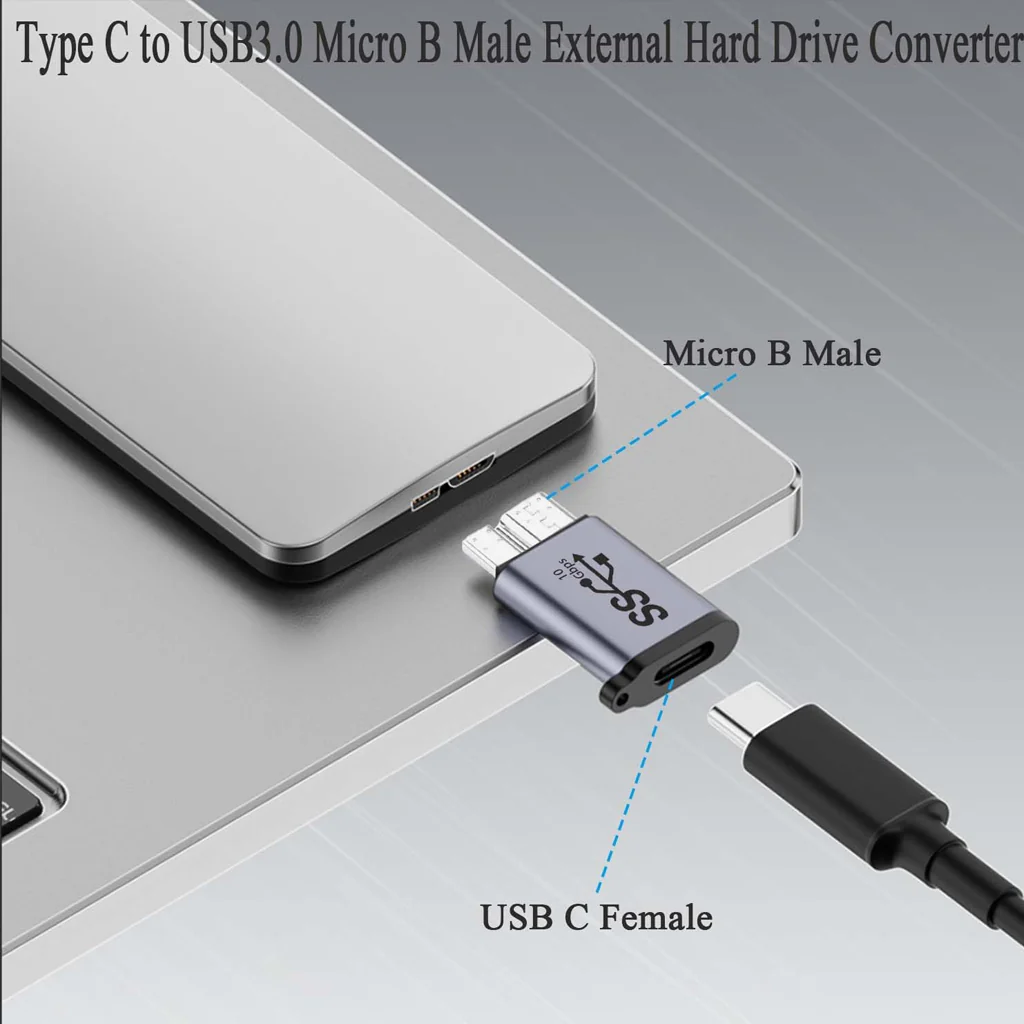 TECPHILE - 10Gbps USB-C/USB-A to Micro B Data Transfer Converter - Image 15