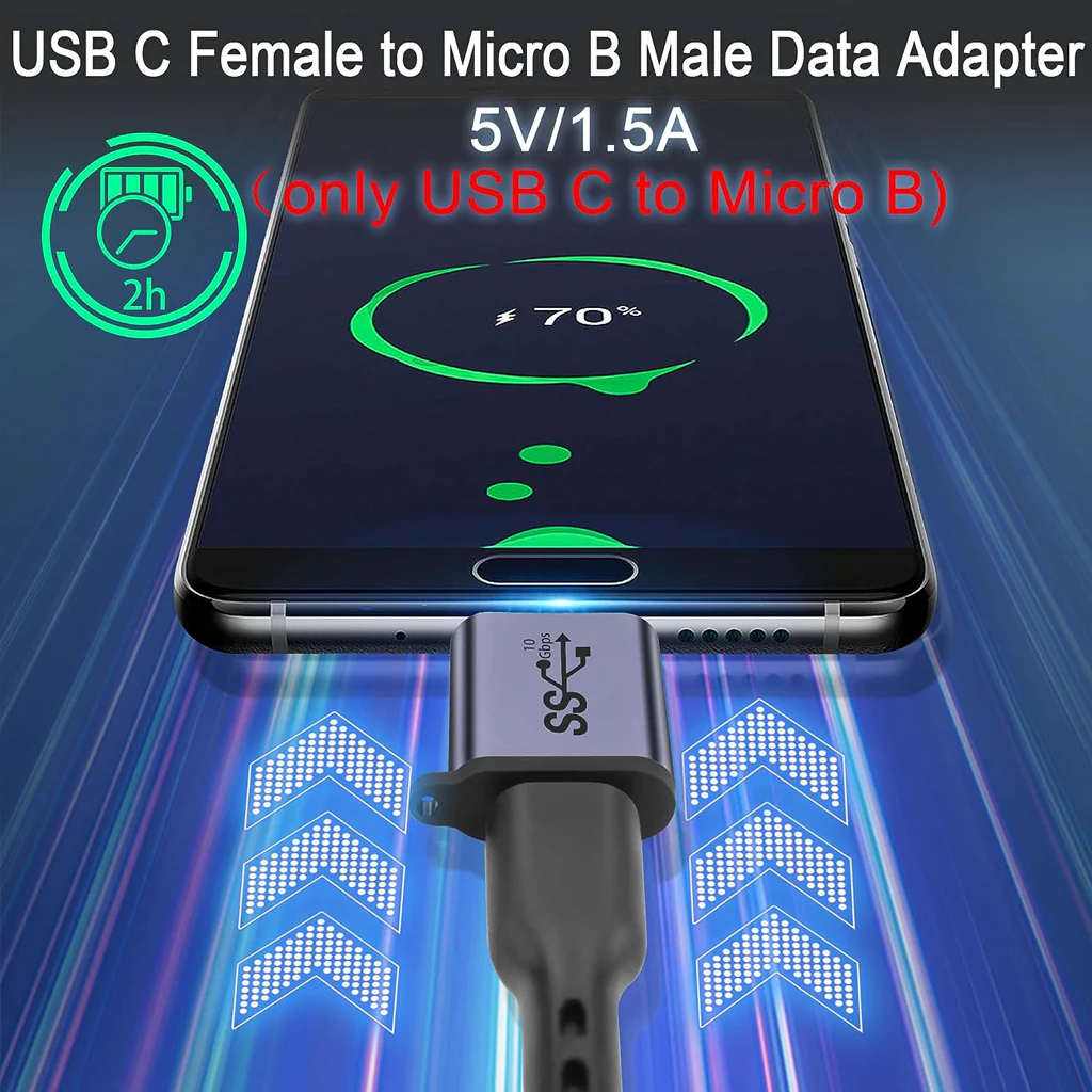 TECPHILE - 10Gbps USB-C/USB-A to Micro B Data Transfer Converter - Image 23