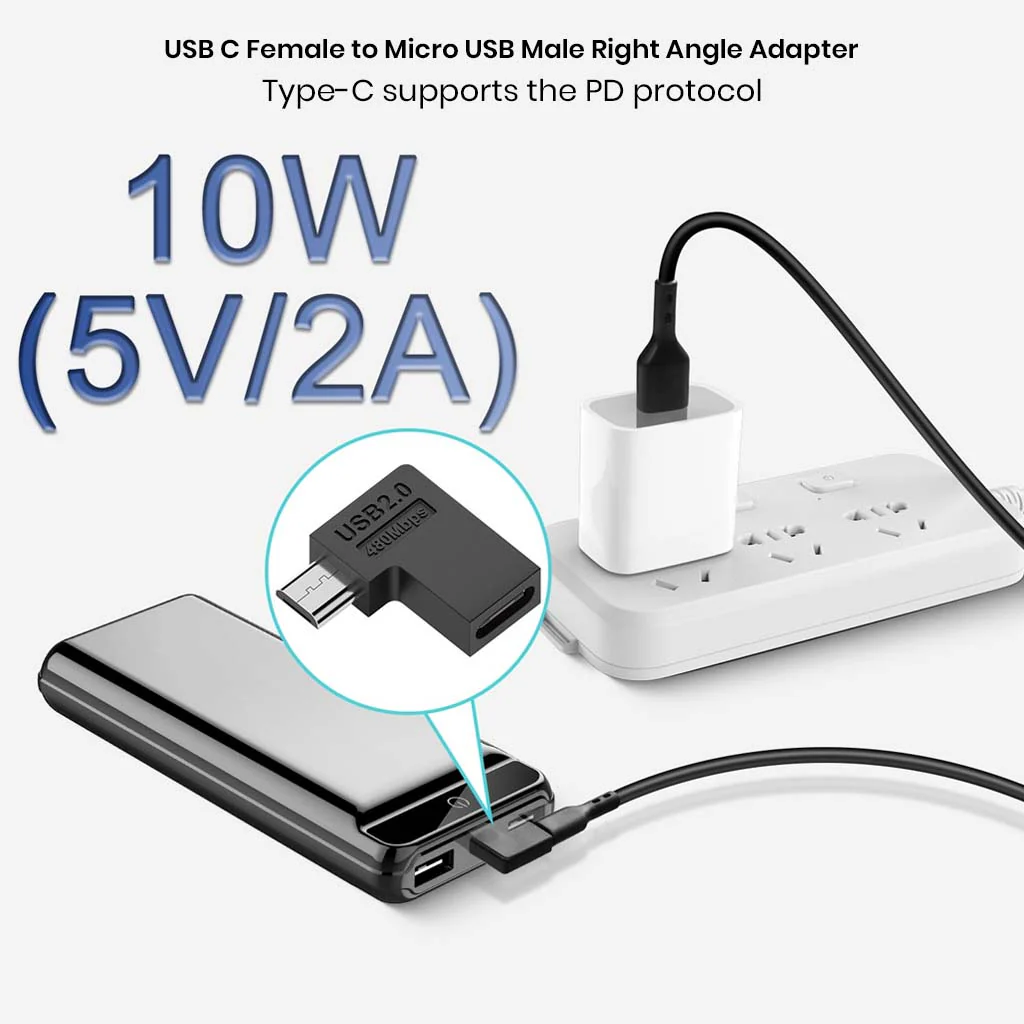 TECPHILE- 10W Type-C Female to Micro Male Adapter Converter - Image 5