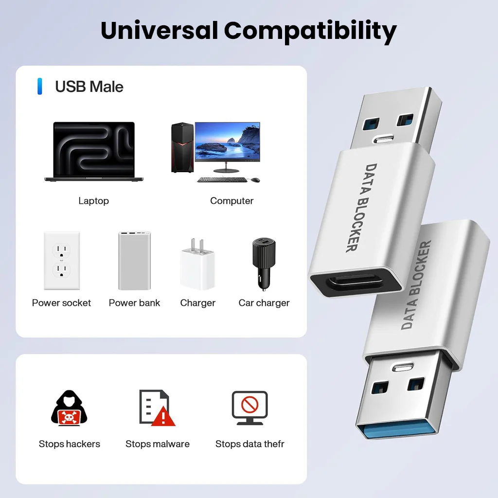 TECPHILE- 10W USB-A/Type-C Data Blocker Adapter - Image 11