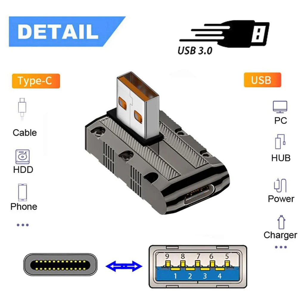 TECPHILE - 120W Type-C to USB-A Adapter with LED Indicator - Image 6
