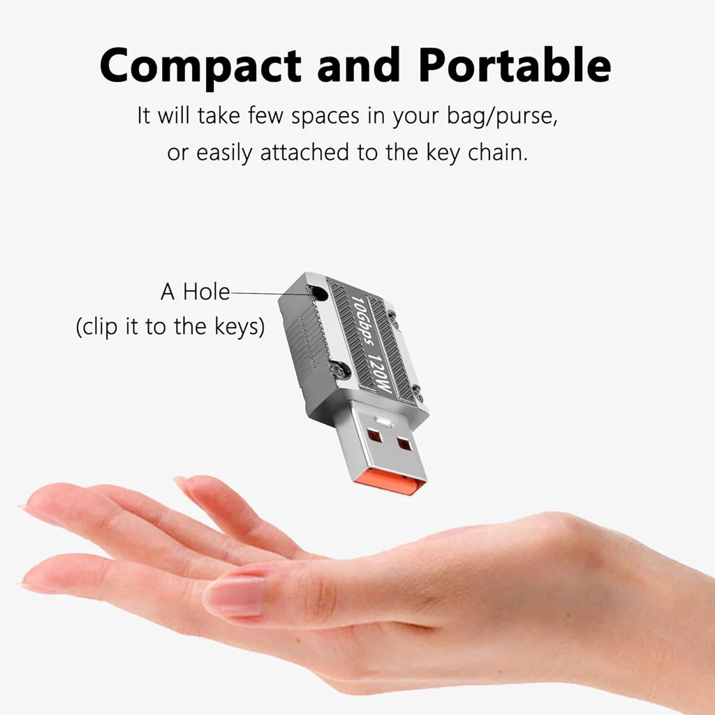 TECPHILE - 120W Type-C to USB-A Straight Adapter - Image 6