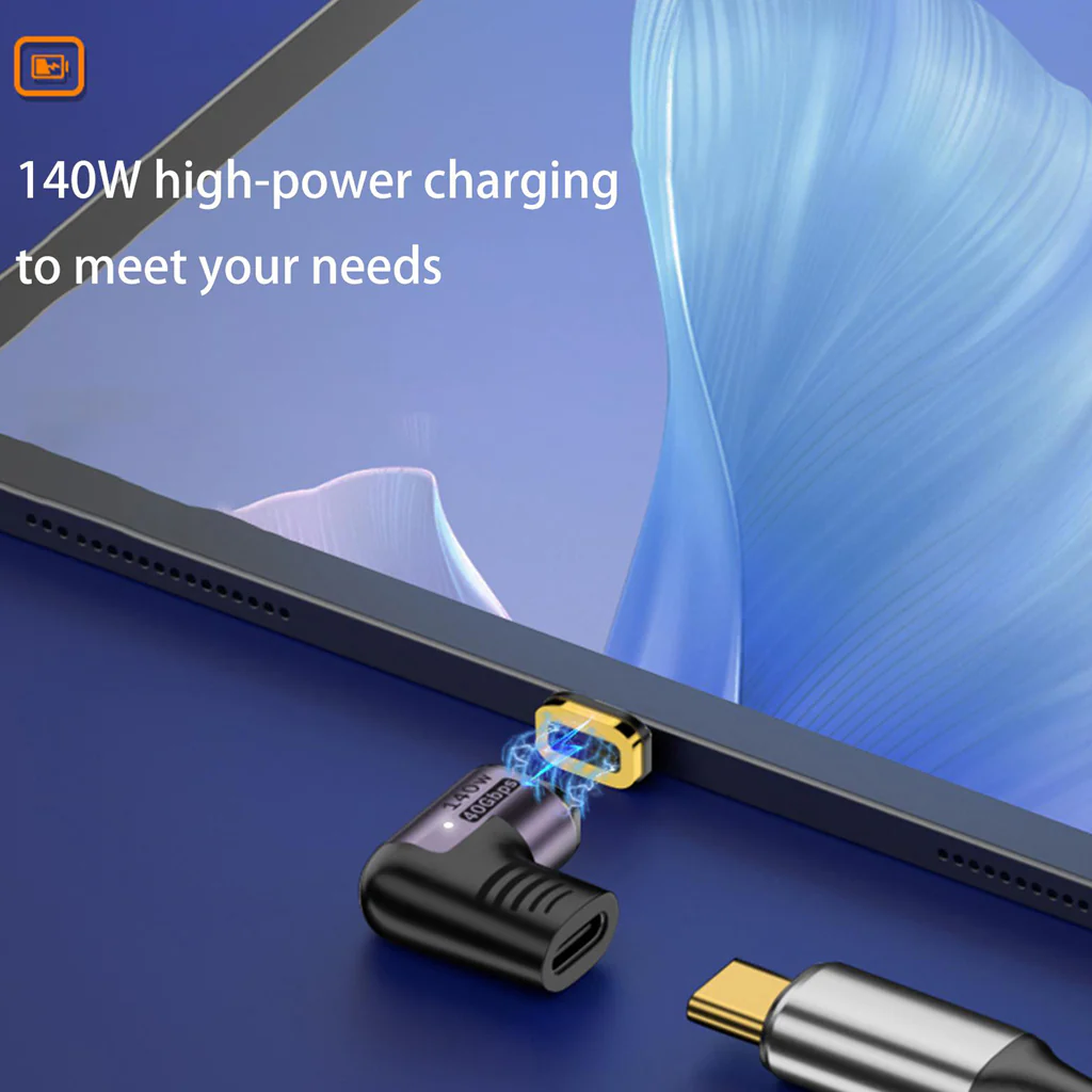 TECPHILE - 140W 40Gbps Type C Female to Type C Male Magnetic Adapter - Image 17