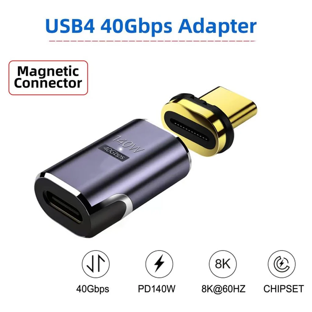 TECPHILE - 140W 40Gbps Type C Female to Type C Male Magnetic Adapter - Image 27