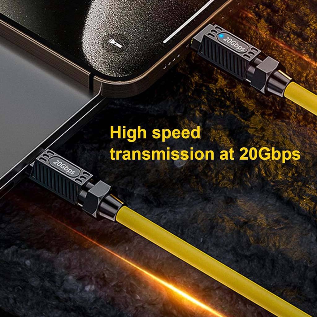 TECPHILE 140W Type-C to Type-C Straight Cable (20CM) - Image 2
