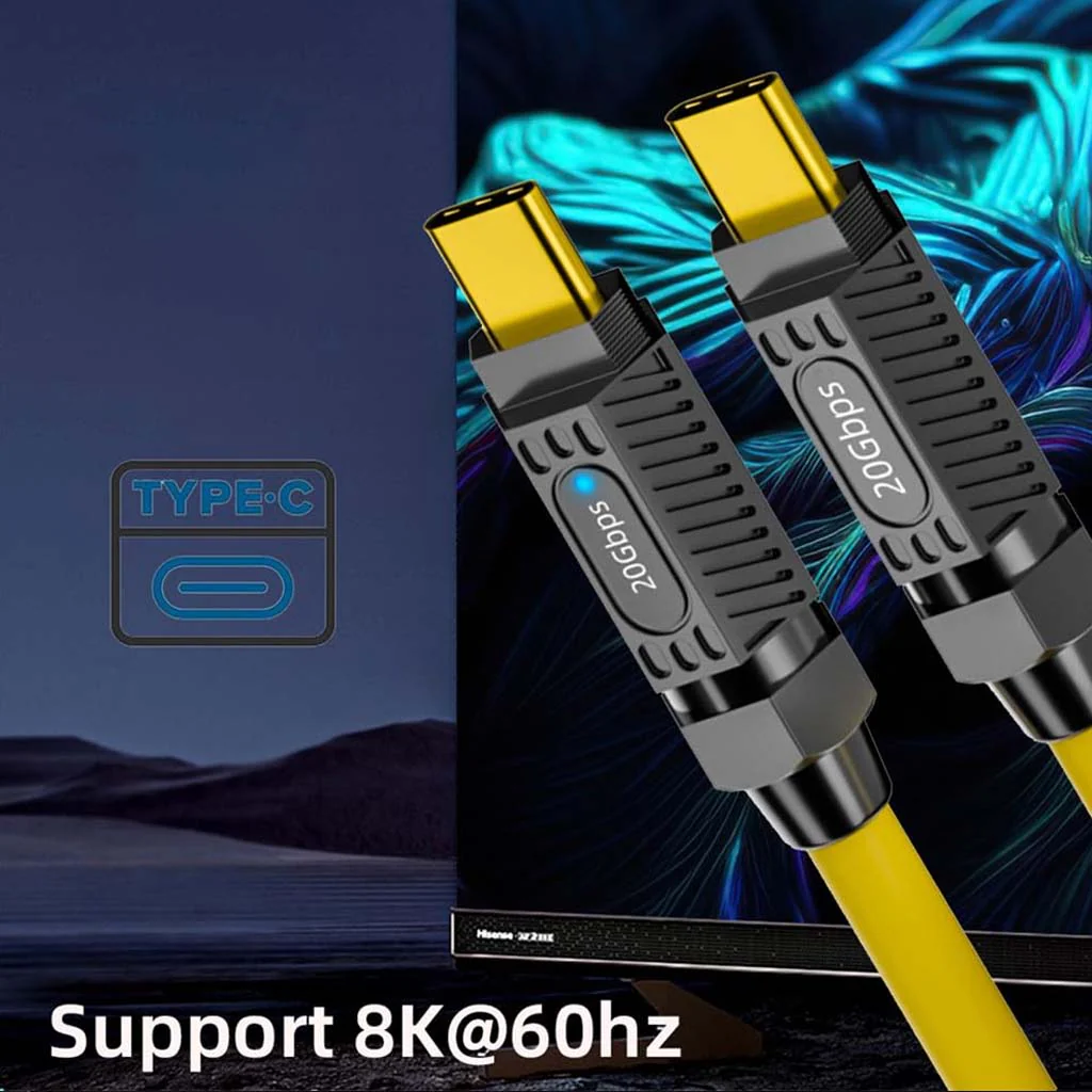 TECPHILE 140W Type-C to Type-C Straight Cable (20CM) - Image 3