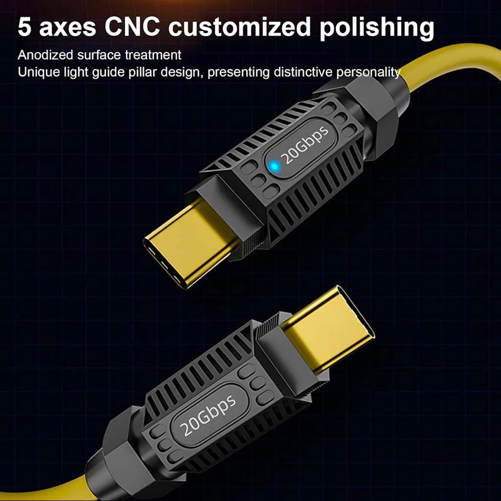 TECPHILE 140W Type-C to Type-C Straight Cable (20CM) - Image 7