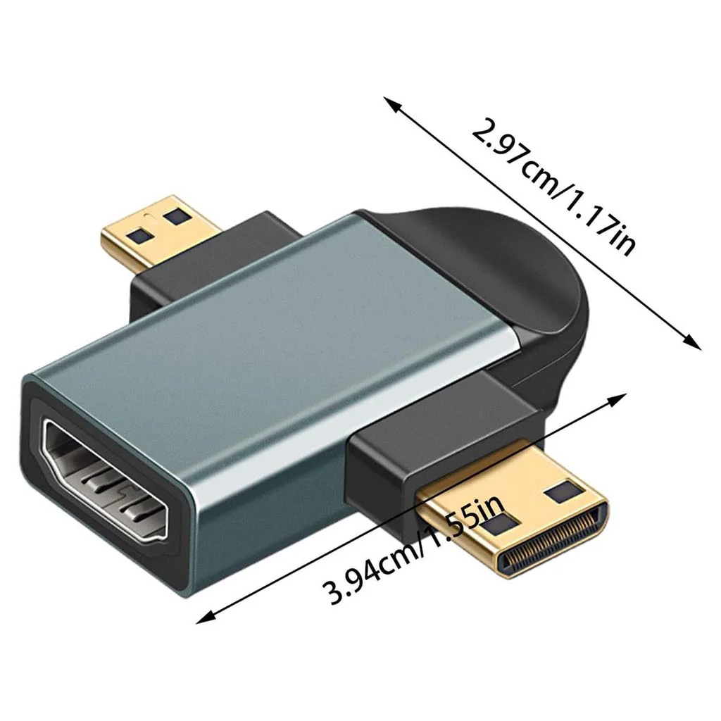 TECPHILE -  2-in-1 HD Mini HDMI/Micro HDMI to HDMI Female Adapter - Image 5