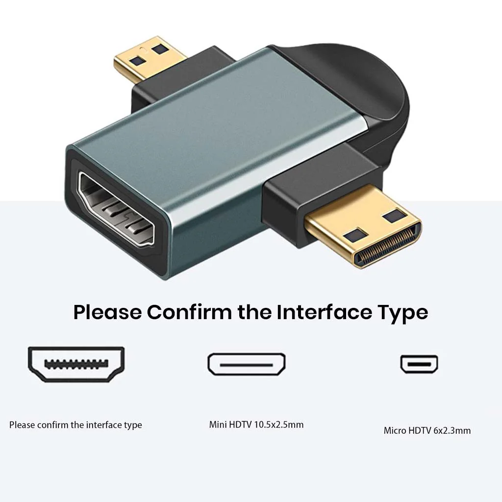 TECPHILE -  2-in-1 HD Mini HDMI/Micro HDMI to HDMI Female Adapter - Image 6