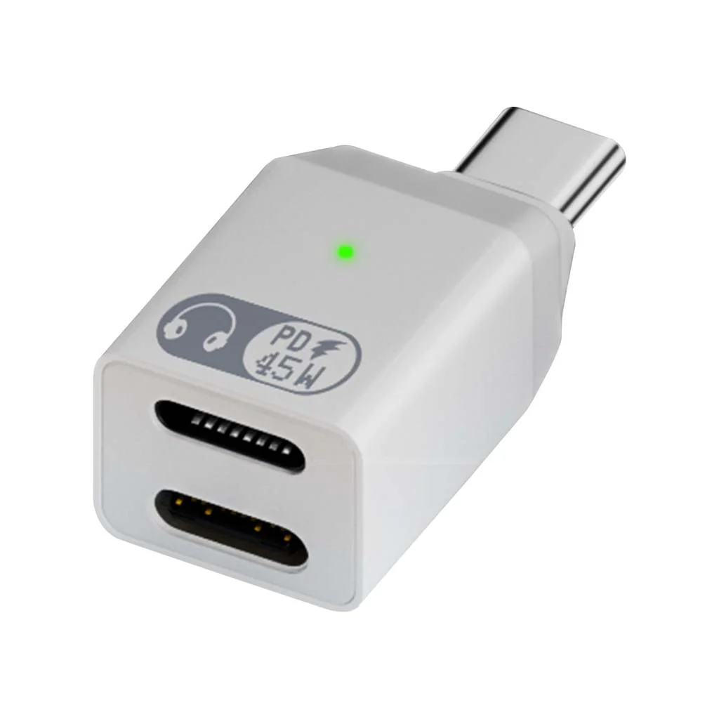 TECPHILE- 2-in-1 Type-C to Lightning Headphone Adapter with 45W Fast Charging