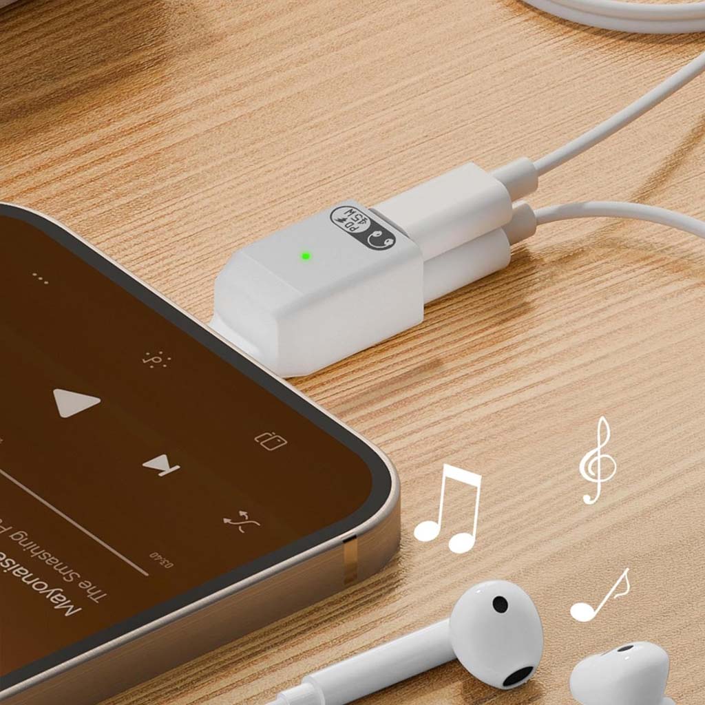 TECPHILE- 2-in-1 Type-C to Lightning Headphone Adapter with 45W Fast Charging - Image 6