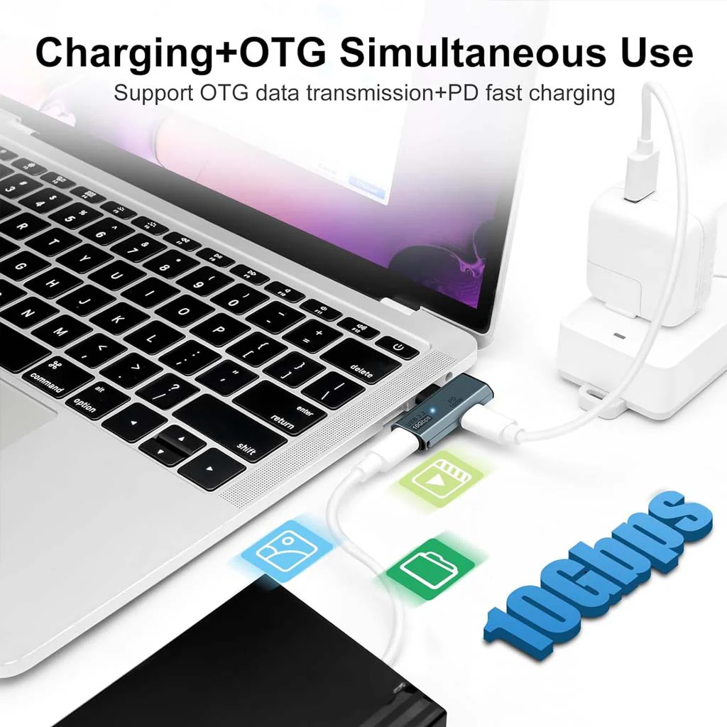 TECPHILE - 2-in-1 USB C to 100W PD Type C + 3.2 Type-C Adapter - Image 3