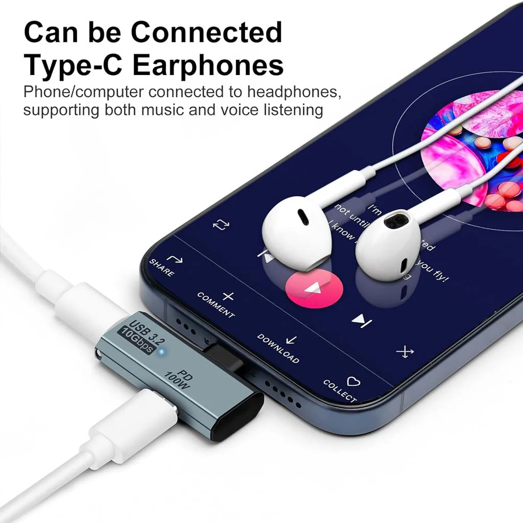 TECPHILE - 2-in-1 USB C to 100W PD Type C + 3.2 Type-C Adapter - Image 4