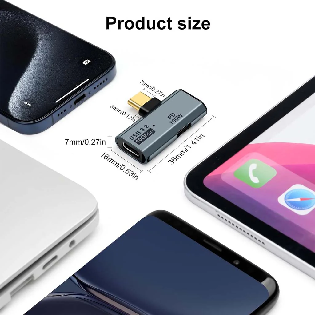 TECPHILE - 2-in-1 USB C to 100W PD Type C + 3.2 Type-C Adapter - Image 7