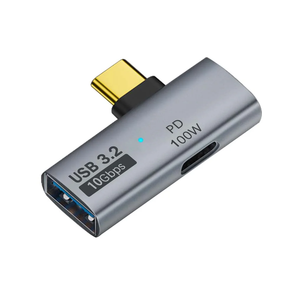 TECPHILE - 2-in-1 USB C to 100W PD Type C + USB A3.2 Adapter