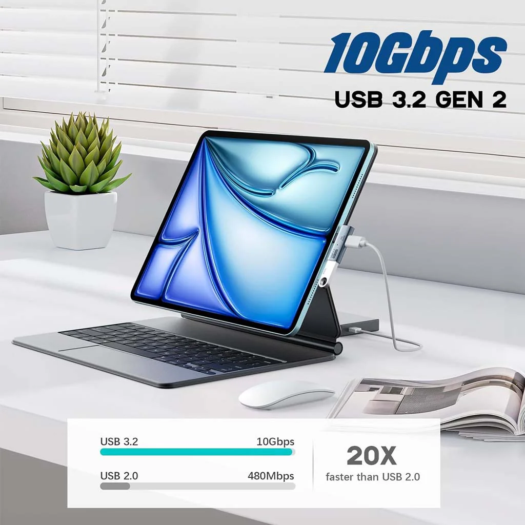 TECPHILE - 2-in-1 USB C to 100W PD Type C + USB A3.2 Adapter - Image 2