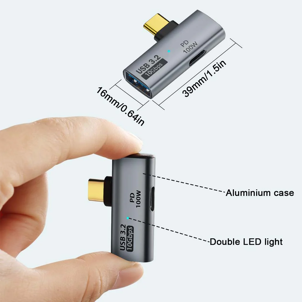 TECPHILE - 2-in-1 USB C to 100W PD Type C + USB A3.2 Adapter - Image 6