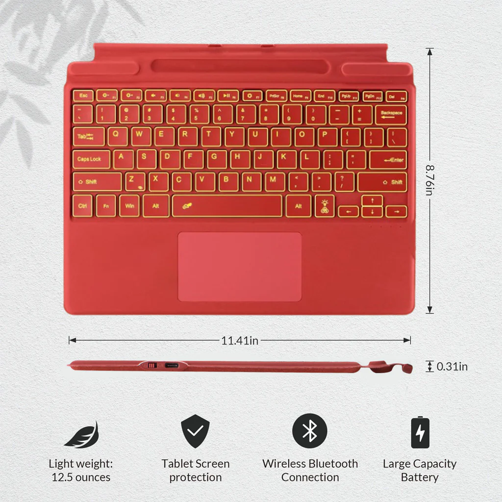TECPHILE - 2098D Wireless Keyboard for Surface Pro 11/10/X/9/8 - Image 13