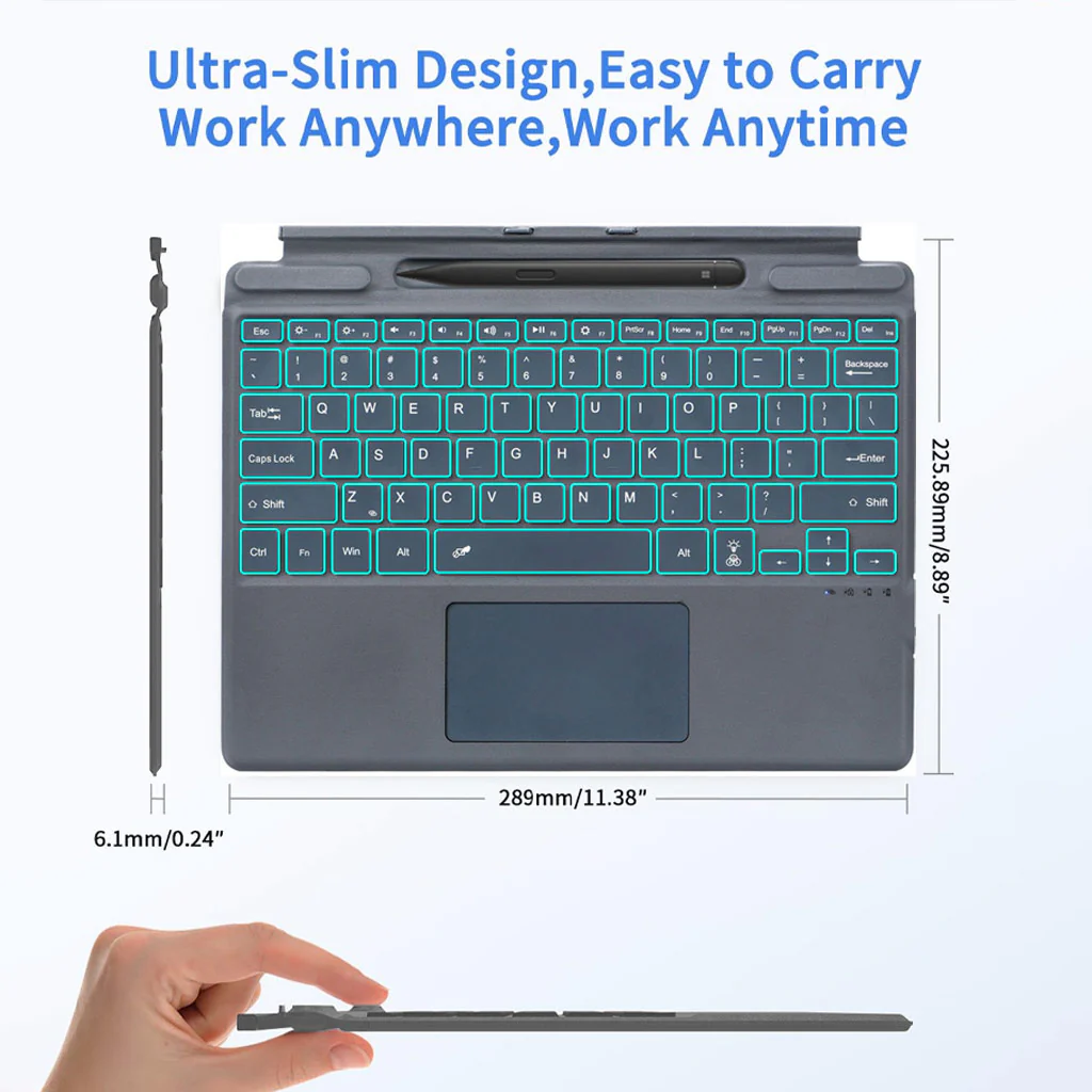 TECPHILE - 2098D Wireless Keyboard for Surface Pro 11/10/X/9/8 - Image 6